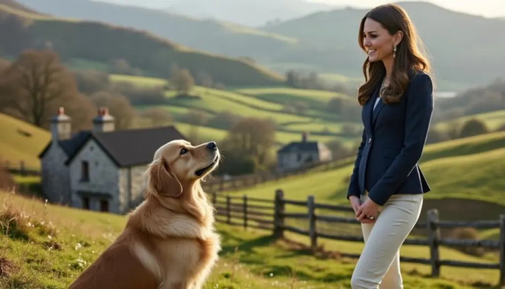 découvrez comment barney le chien a été charmé par le sourire radieux de kate middleton lors de sa visite chaleureuse au pays de galles.