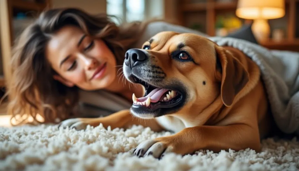 découvrez pourquoi votre chien bâille quand vous le grondez : un véritable signe de communication indiquant stress ou apaisement, et non un geste d'indifférence ou de défi.