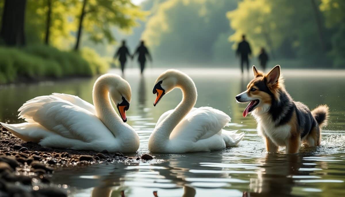Alerte aux propriétaires de chiens : les cygnes mènent une vie difficile, évitez d’aggraver leur sort !
