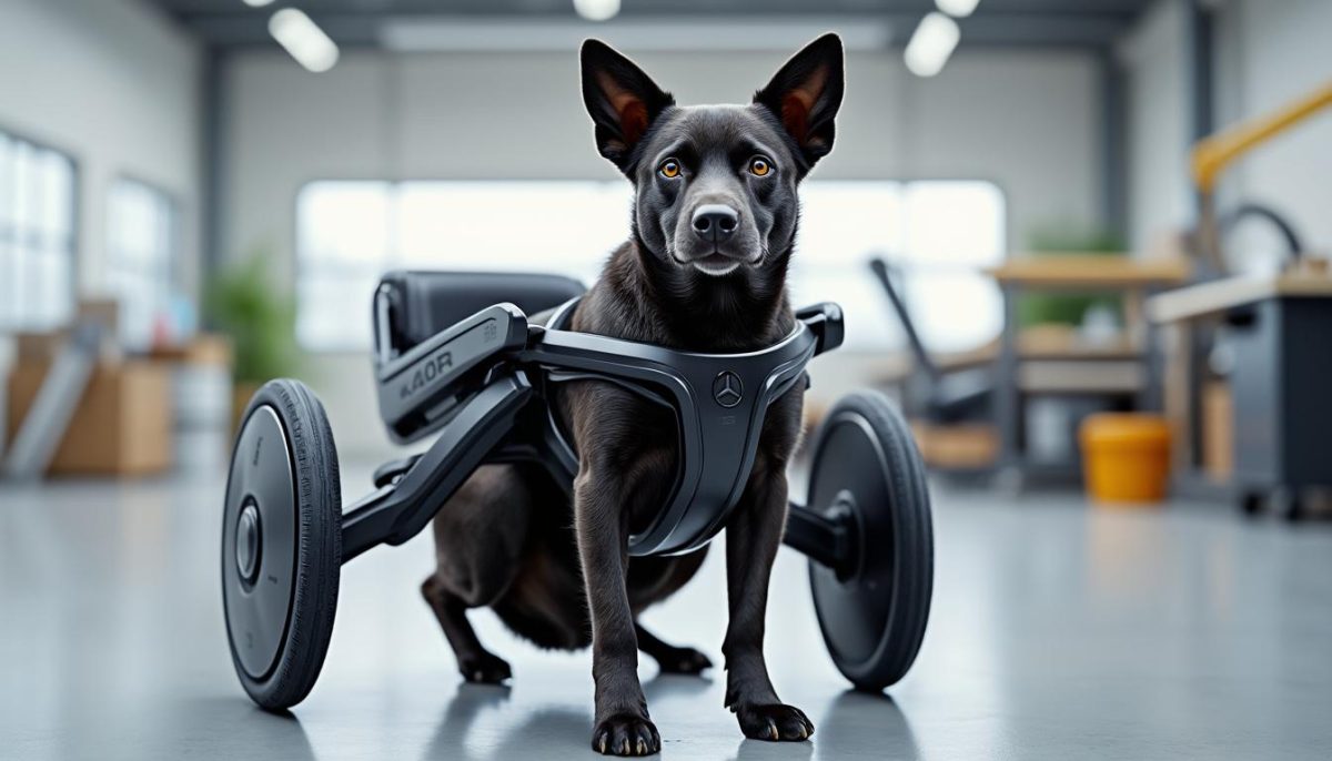 Mercedes-Benz crée un fauteuil roulant sur mesure pour une chienne paralysée après un accident