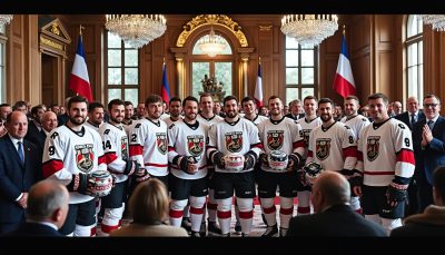 les hockeyeurs des dogs de cholet célébrés à la mairie pour leur victoire historique, un triomphe qui les consacre champions pour toujours.