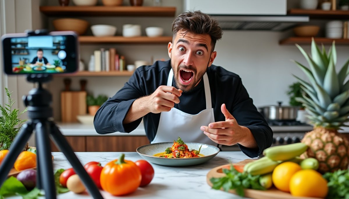 Un influenceur aux millions d’abonnés se filme en pleine séance cuisine et dégustation surprenante