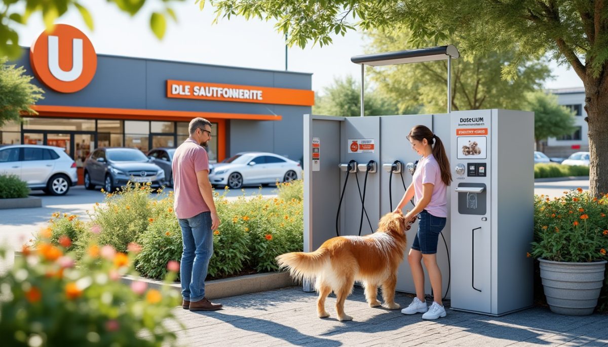 Carquefou : un service innovant de lavage pour chiens en libre accès au Super U