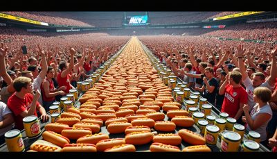 découvrez les chiffres impressionnants de la coupe du monde 2026 : des kilomètres de hot dogs consommés et des millions de bières partagées lors de cet événement mondial incontournable.