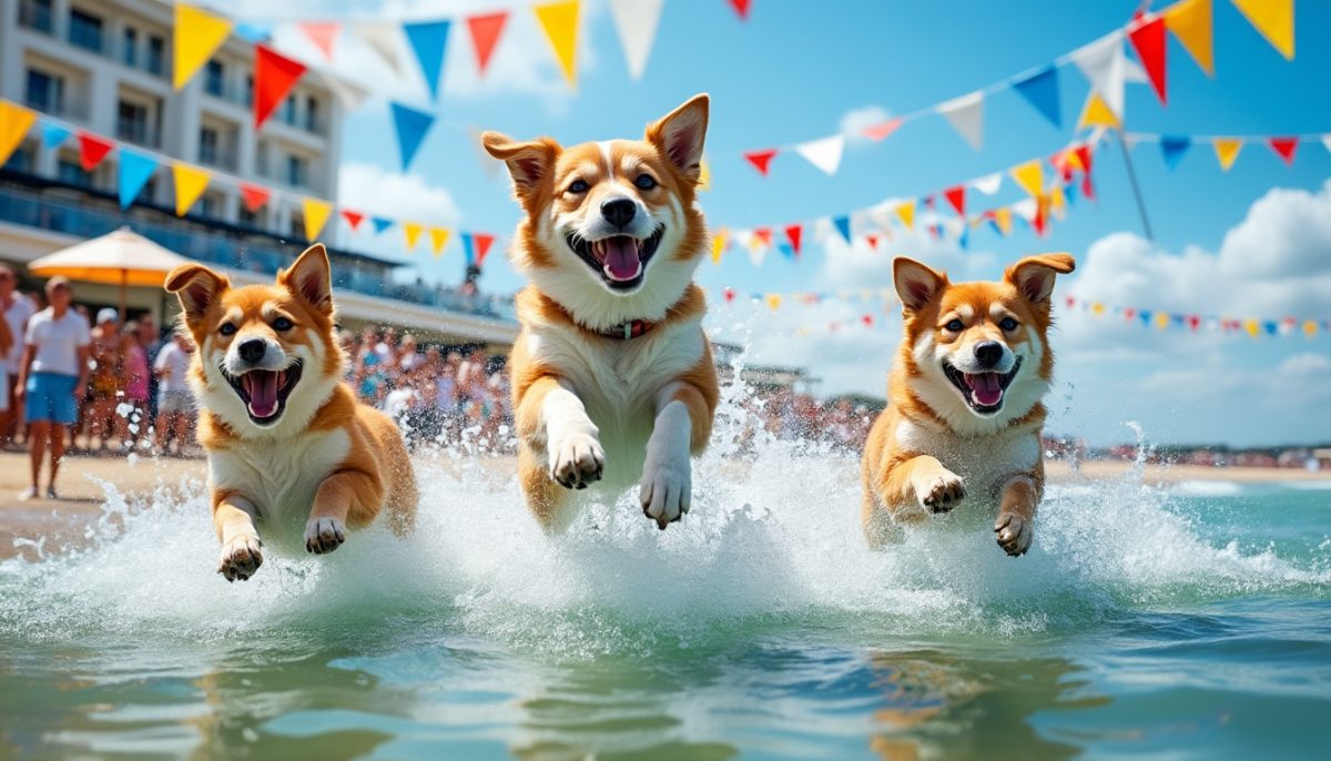 À la Fête de la Mer de Trouville ce week-end : des chiens audacieux plongent dans l’eau lors de démonstrations spectaculaires